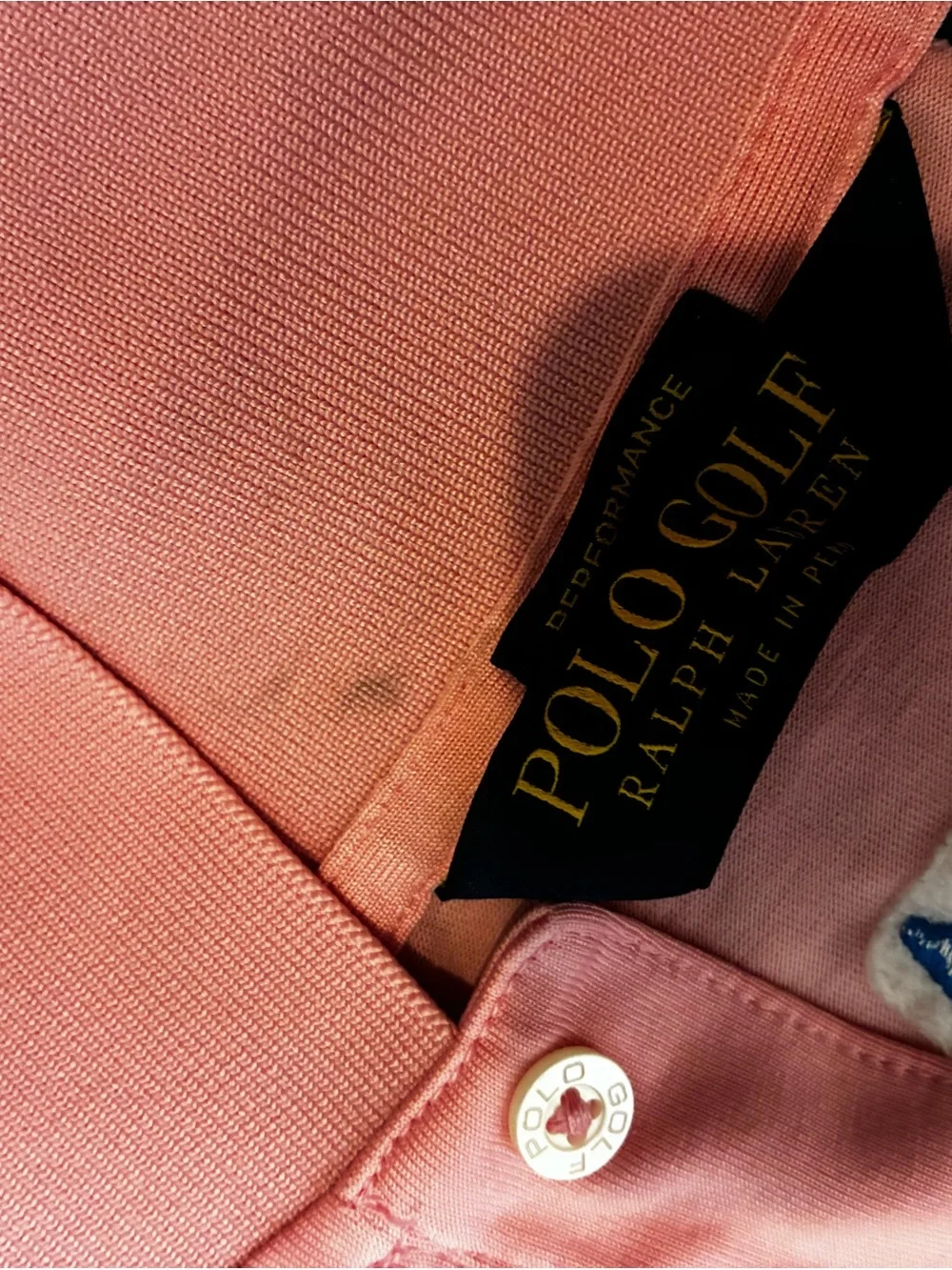 Ralph Lauren Pink Polo with Blue Embroidered Pony